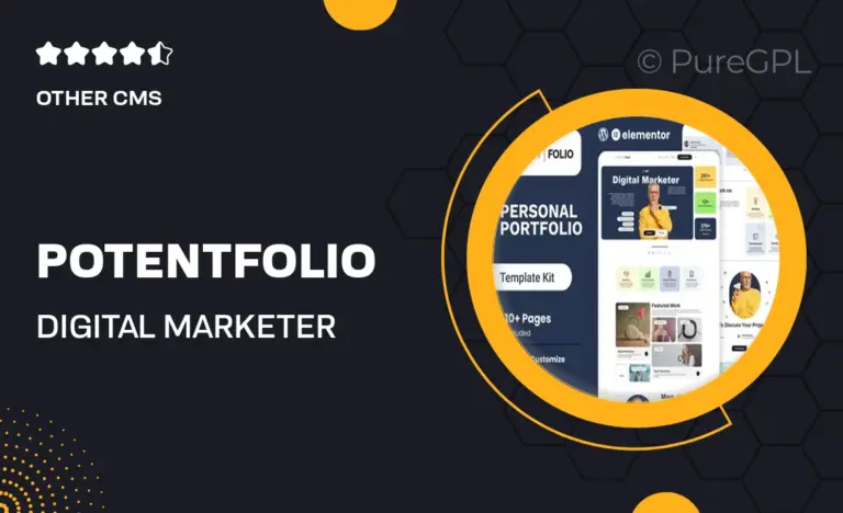 potentfolio digital marketer portfolio elementor template kit