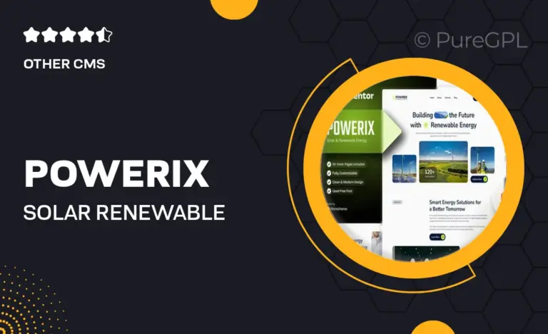 powerix solar renewable energy elementor template kit