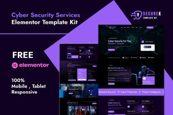 securex cyber security services elementor template kit 1