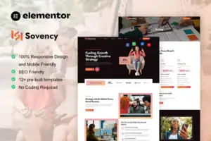Sovency – Social Media Marketing Agency Elementor Pro Template Kit