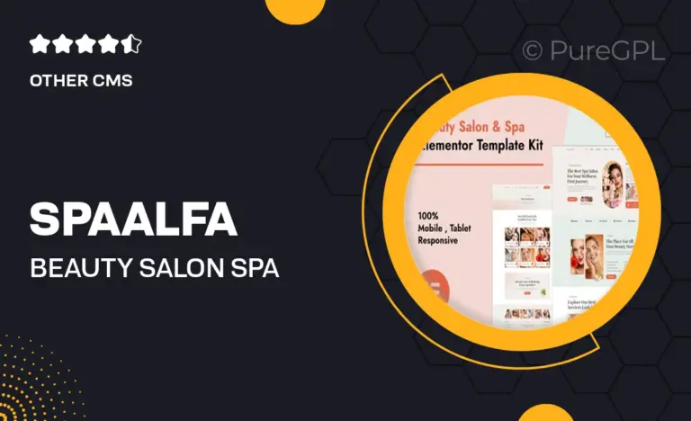 spaalfa beauty salon spa elementor pro template kit