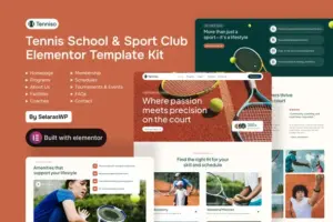 Tenniso – Tennis Schools & Sport Club Elementor Pro Template Kit