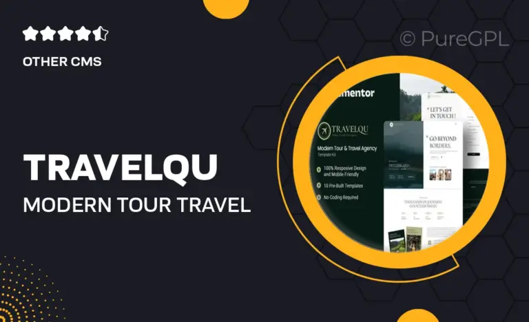 travelqu modern tour travel agency elementor template kit