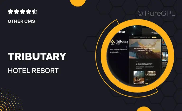 tributary hotel resort elementor template kit