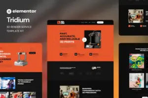 Tridium – 3D Render Service Elementor Template Kit