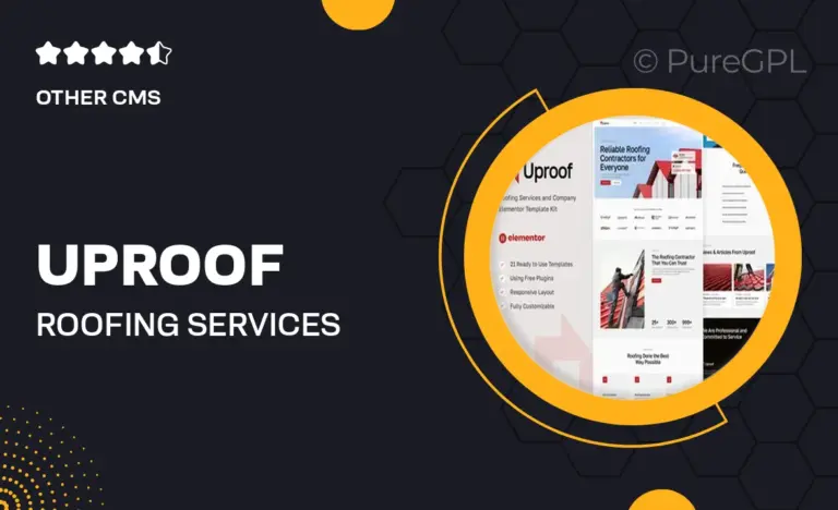 uproof roofing services company elementor template kit