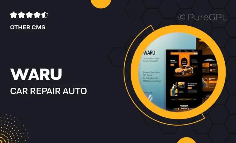 waru car repair auto service elementor template kit