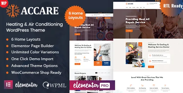 Accare – Air Conditioning WordPress Theme