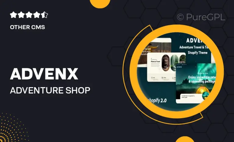 advenx adventure shop travel shopify theme