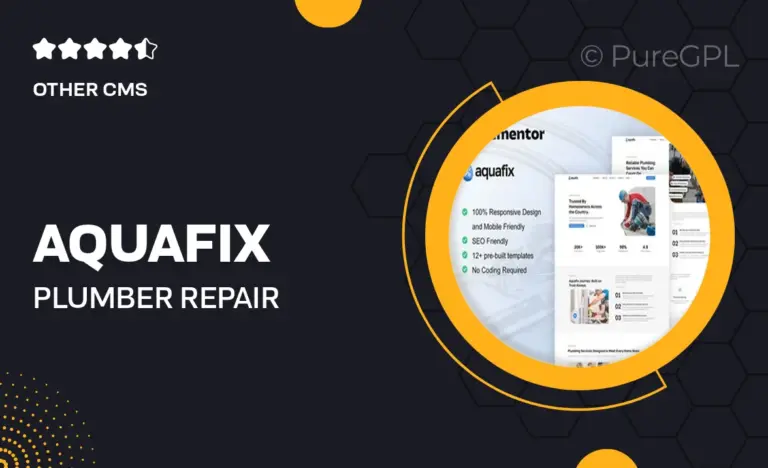 aquafix plumber repair service elementor template kit