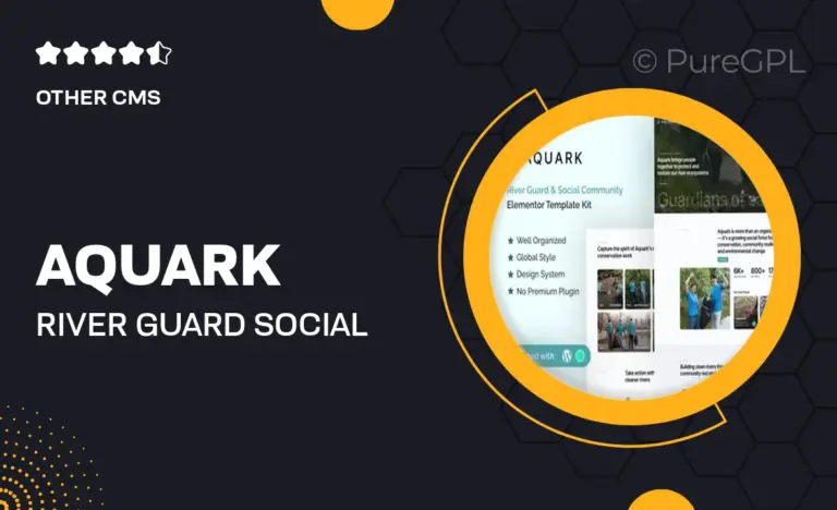 aquark river guard social community elementor template kit