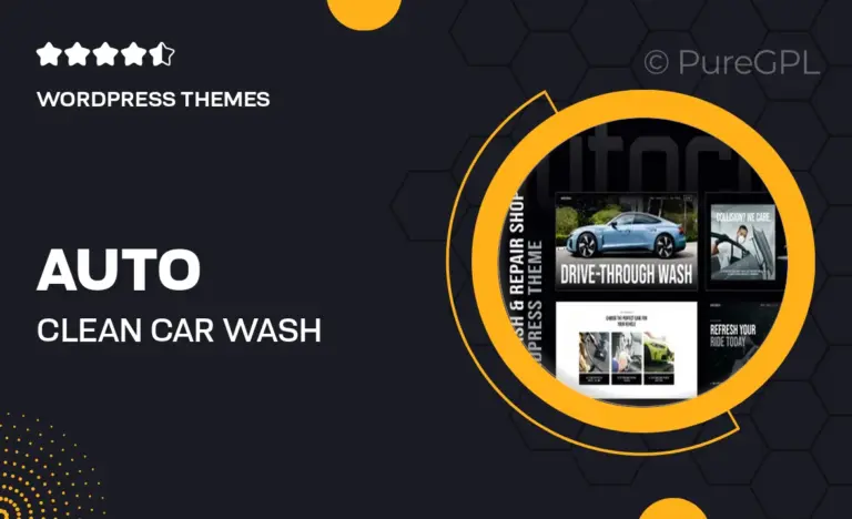 auto clean car wash repair shop wordpress theme