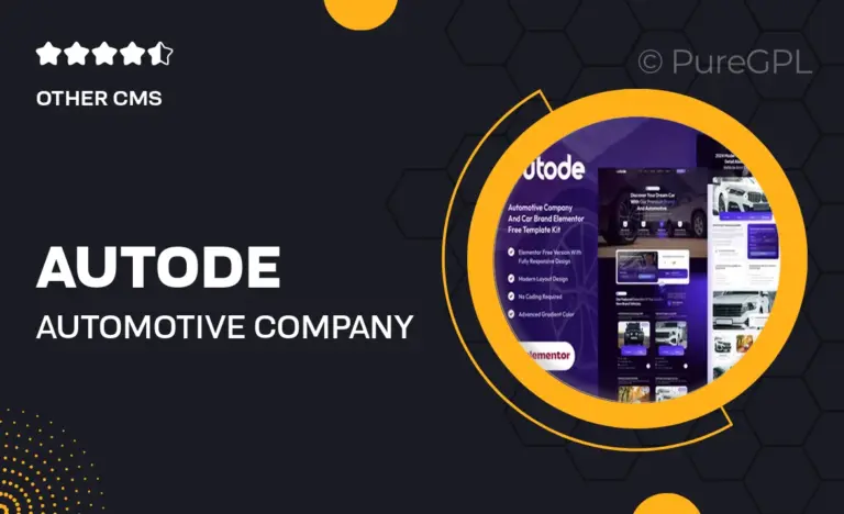 autode automotive company and car brand elementor template kit