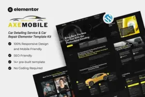 Axemobile – Car Detailing Service & Car Repair Elementor Template Kit