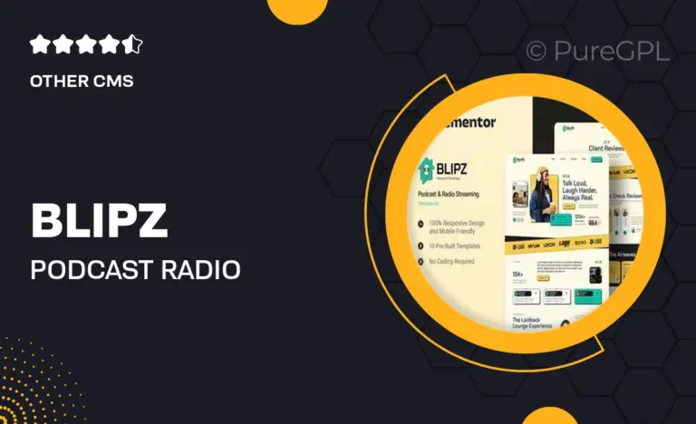 blipz podcast radio streaming elementor template kit