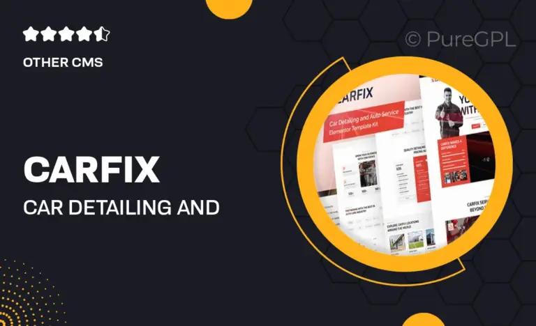 carfix car detailing and auto service elementor template kit