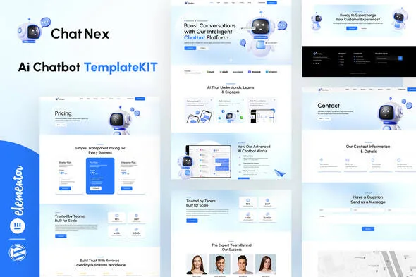 chatnex ai chatbot elementor template kit 1