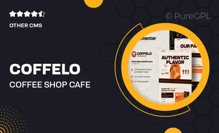 coffelo coffee shop cafe elementor template kit