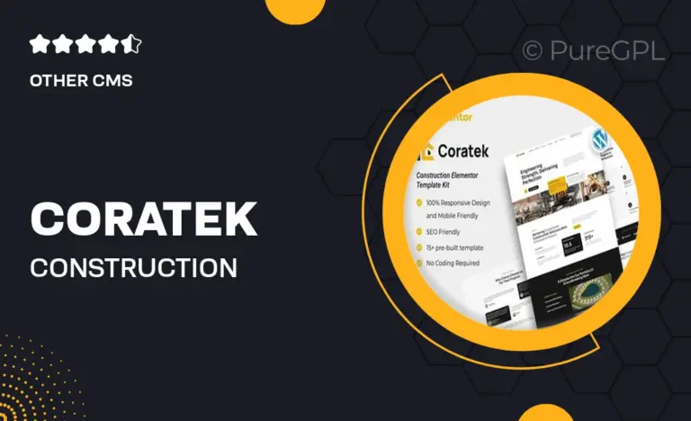 coratek construction elementor template kit