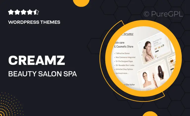 creamz beauty salon spa woocommerce