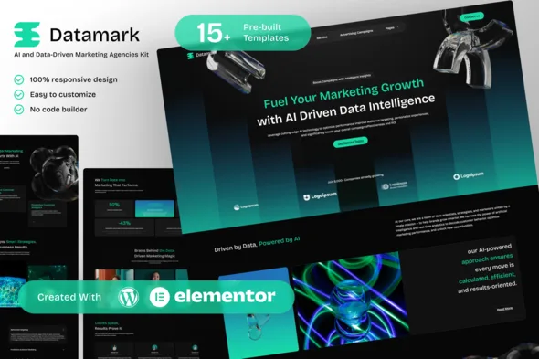 datamark ai data driven marketing agencies elementor template kit 1
