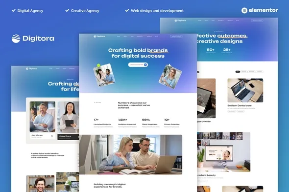 digitora digital agency elementor pro template kit 1