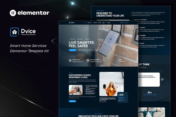 dvice smart home services elementor template kit 1