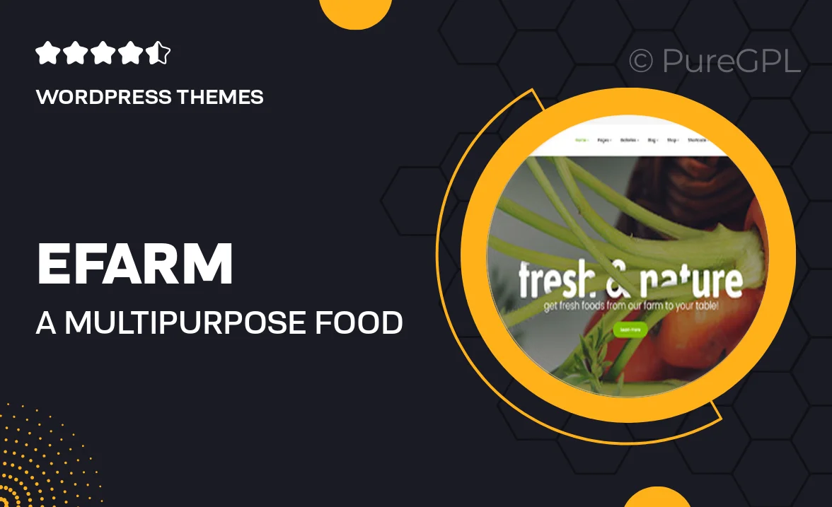 eFarm – A Multipurpose Food & Farm WordPress Theme
