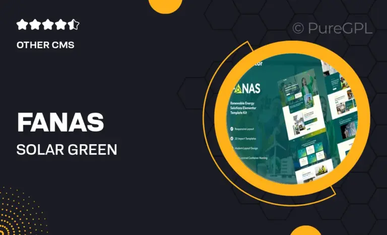 fanas solar green renewable energy solutions elementor template kit