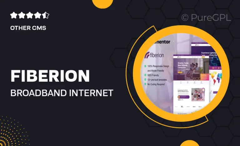 fiberion broadband internet service provider elementor pro template kit