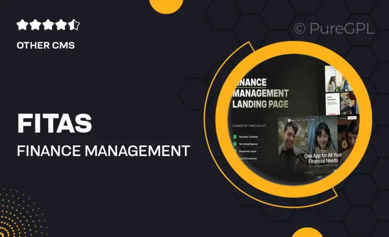 fitas finance management elementor pro template kit