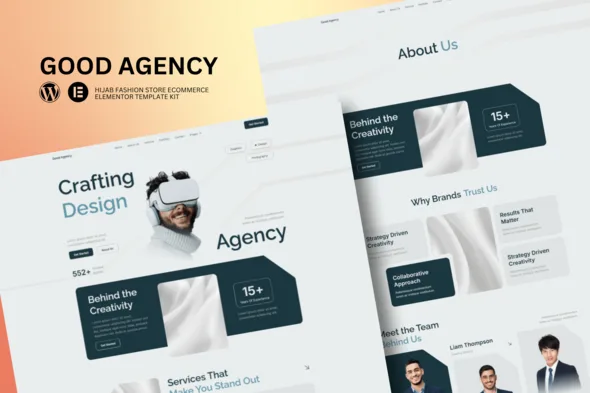 goodagency creative agency elementor template kit 1