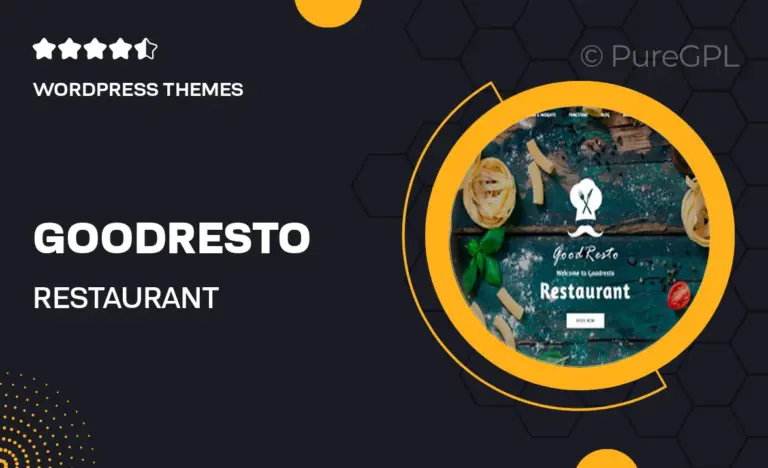 goodresto restaurant wordpress theme woocommerce