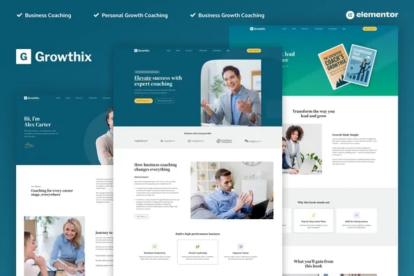 growthix business coach elementor pro template kit 1