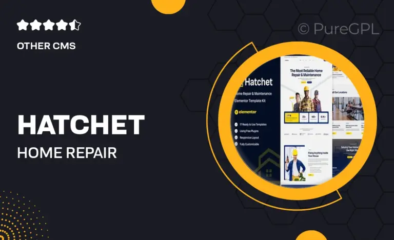 hatchet home repair maintenance elementor template kit
