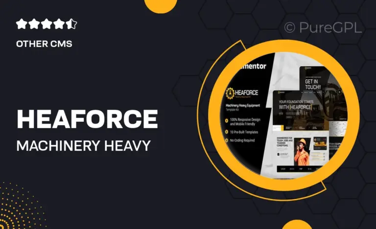 heaforce machinery heavy equipment elementor template kit