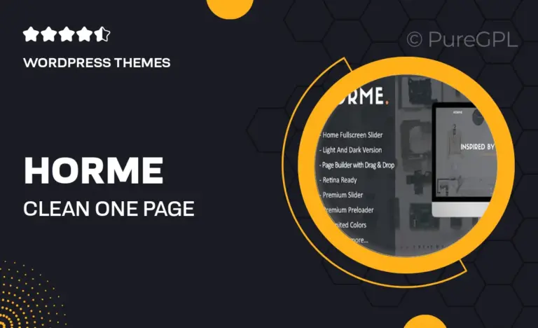horme clean one page wordpress theme