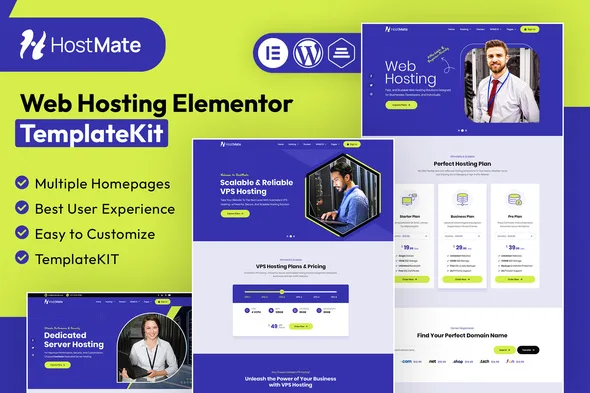 hostmate web hosting elementor template kit 1