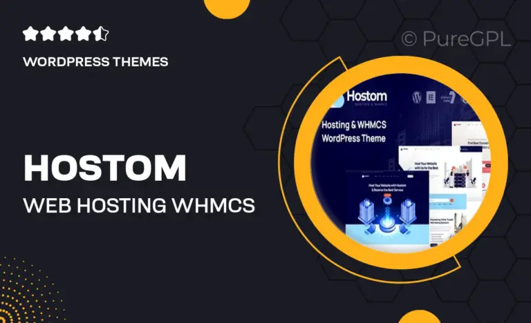 hostom web hosting whmcs wordpress theme