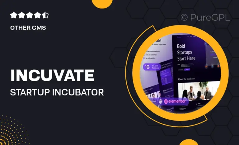 incuvate startup incubator elementor template kit for startup growth