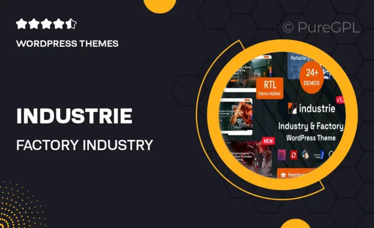 industrie factory industry wordpress theme