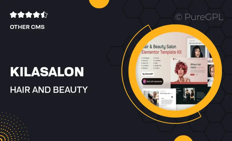 kilasalon hair and beauty salon elementor template kit