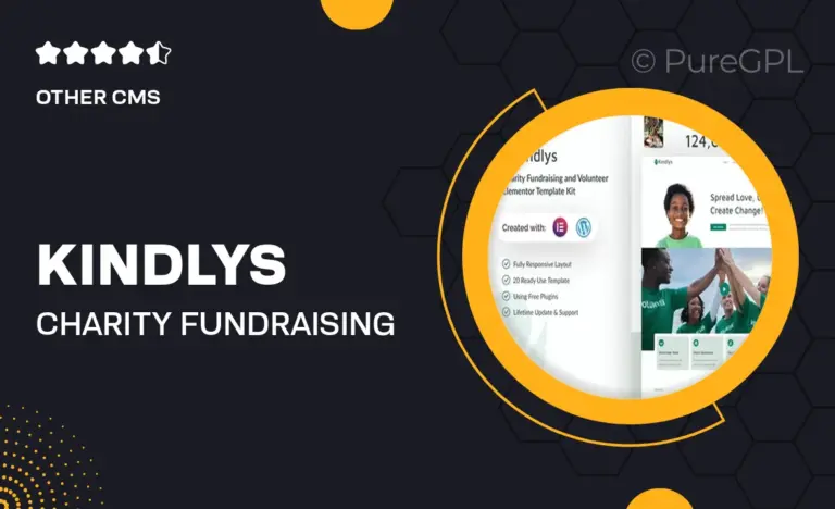 kindlys charity fundraising volunteer elementor template kit