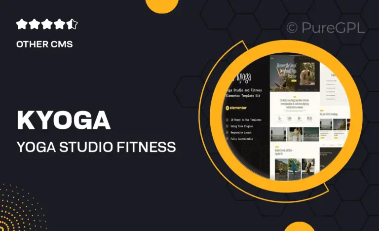 kyoga yoga studio fitness elementor template kit