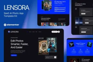 Lensora – SaaS AI Photo App Website Elementor Template Kit