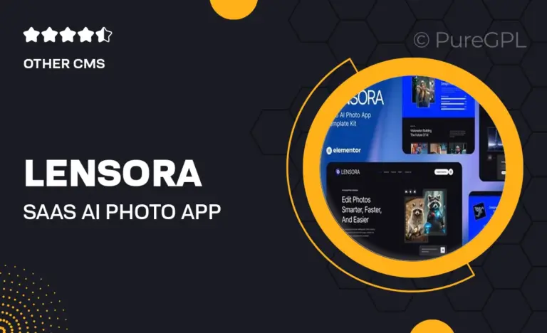 lensora saas ai photo app website elementor template kit