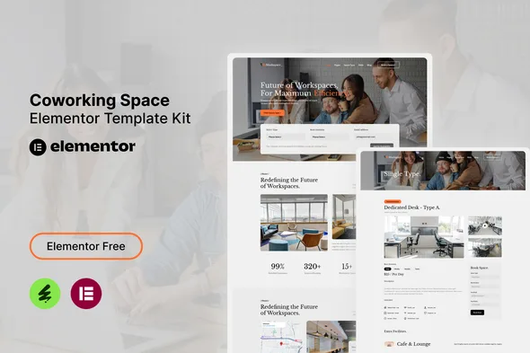 mashspace coworking space elementor template kit 1