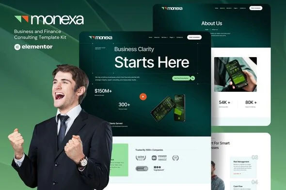 monexa business finance consulting elementor template kit 1