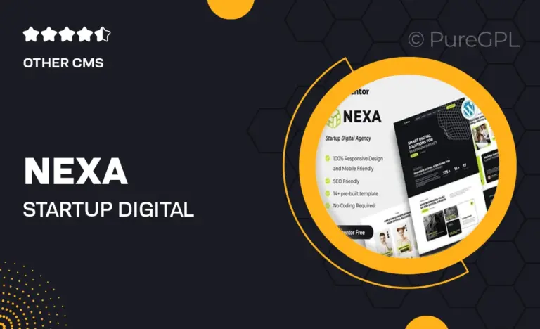 nexa startup digital agency elementor template kit