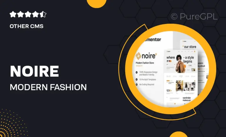 noire modern fashion store elementor template kit